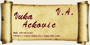 Vuka Acković vizit kartica
